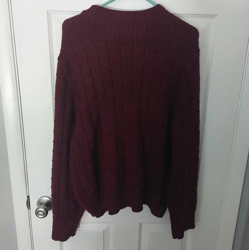 American Eagle Outfitters Burgundy Knit Sweater, Size XXL
